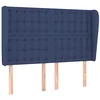 Image de vidaXL Tête de Lit avec Oreilles Meuble de Chambre à Coucher Accessoire de Lit Double Tête de Cadre de Lit Intérieur Bleu 147x23x118/128 cm Tissu