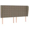Image de vidaXL Tête de Lit avec Oreilles Meuble de Chambre à Coucher Accessoire de Lit Double Tête de Cadre de Lit Intérieur Taupe 163x23x118/128 cm Tissu