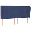 Image de vidaXL Tête de Lit avec Oreilles Meuble de Chambre à Coucher Accessoire de Lit Double Tête de Cadre de Lit Intérieur Bleu 163x23x118/128 cm Tissu