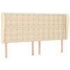 Image de vidaXL Tête de Lit avec Oreilles Meuble de Chambre à Coucher Accessoire de Lit Double Tête de Cadre de Lit Intérieur Crème 203x23x118/128 cm Tissu