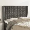 Image de vidaXL Tête de lit avec oreilles Gris foncé 147x23x118/128 cm Velours