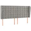 Image de vidaXL Tête de Lit avec Oreilles Meuble de Chambre à Coucher Accessoire de Lit Double Tête de Cadre de Lit Gris Clair 183x23x118/128 cm Velours