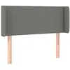 Image de vidaXL Tête de Lit avec Oreilles Meuble de Chambre à Coucher Accessoire de Lit Simple Tête de Cadre de Lit Intérieur Gris Foncé 83x16x78/88 cm Tissu