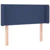 Image de vidaXL Tête de Lit avec Oreilles Meuble de Chambre à Coucher Accessoire de Lit Simple Tête de Cadre de Lit Intérieur Bleu 83x16x78/88 cm Tissu
