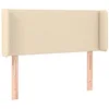 Image de vidaXL Tête de Lit avec Oreilles Meuble de Chambre à Coucher Accessoire de Lit Simple Tête de Cadre de Lit Intérieur Crème 93x16x78/88 cm Tissu