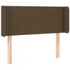 Image de vidaXL Tête de Lit avec Oreilles Meuble de Chambre à Coucher Accessoire de Lit Simple Tête de Cadre de Lit Marron Foncé 103x16x78/88 cm Tissu