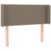 Image de vidaXL Tête de Lit avec Oreilles Meuble de Chambre à Coucher Accessoire de Lit Simple Tête de Cadre de Lit Intérieur Taupe 103x16x78/88 cm Tissu