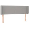 Image de vidaXL Tête de Lit avec Oreilles Meuble de Chambre à Coucher Accessoire de Lit Double Tête de Cadre de Lit Intérieur Gris Clair 147x16x78/88 cm Tissu