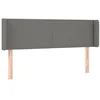 Image de vidaXL Tête de Lit avec Oreilles Meuble de Chambre à Coucher Accessoire de Lit Double Tête de Cadre de Lit Intérieur Gris Foncé 147x16x78/88 cm Tissu