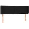 Image de vidaXL Tête de Lit avec Oreilles Meuble de Chambre à Coucher Accessoire de Lit Double Tête de Cadre de Lit Intérieur Noir 147x16x78/88 cm Tissu