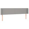 Image de vidaXL Tête de Lit avec Oreilles Meuble de Chambre à Coucher Accessoire de Lit Double Tête de Cadre de Lit Intérieur Gris Clair 183x16x78/88 cm Tissu