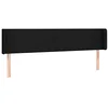 Image de vidaXL Tête de Lit avec Oreilles Meuble de Chambre à Coucher Accessoire de Lit Double Tête de Cadre de Lit Intérieur Noir 203x16x78/88 cm Tissu