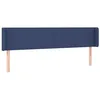 Image de vidaXL Tête de Lit avec Oreilles Meuble de Chambre à Coucher Accessoire de Lit Double Tête de Cadre de Lit Intérieur Bleu 203x16x78/88 cm Tissu