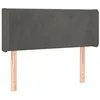 Image de vidaXL Tête de Lit avec Oreilles Meuble de Chambre à Coucher Accessoire de Lit Simple Tête de Cadre de Lit Intérieur Gris Foncé 93x16x78/88 cm Velours