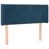 Image de vidaXL Tête de Lit avec Oreilles Meuble de Chambre à Coucher Accessoire de Lit Simple Tête de Cadre de Lit Bleu Foncé 103x16x78/88 cm Velours