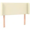 Image de vidaXL Tête de Lit avec Oreilles Meuble de Chambre à Coucher Accessoire de Lit Simple Tête de Cadre de Lit Intérieur Crème 83x16x78/88 cm Similicuir