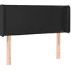 Image de vidaXL Tête de Lit avec Oreilles Meuble de Chambre à Coucher Accessoire de Lit Simple Tête de Cadre de Lit Intérieur Noir 93x16x78/88 cm Similicuir