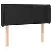 Image de vidaXL Tête de Lit avec Oreilles Meuble de Chambre à Coucher Accessoire de Lit Simple Tête de Cadre de Lit Intérieur Noir 103x16x78/88 cm Similicuir