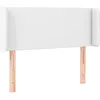 Image de vidaXL Tête de Lit avec Oreilles Meuble de Chambre à Coucher Accessoire de Lit Simple Tête de Cadre de Lit Intérieur Blanc 103x16x78/88 cm Similicuir