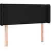 Image de vidaXL Tête de Lit avec Oreilles Meuble de Chambre à Coucher Accessoire de Lit Simple Tête de Cadre de Lit Intérieur Noir 103x16x78/88 cm Tissu