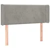 Image de vidaXL Tête de Lit avec Oreilles Meuble de Chambre à Coucher Accessoire de Lit Simple Tête de Cadre de Lit Intérieur Gris Clair 93x16x78/88 cm Velours
