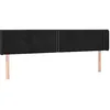 Image de vidaXL Tête de Lit avec Oreilles Meuble de Chambre à Coucher Accessoire de Lit Double Tête de Cadre de Lit Intérieur Noir 163x16x78/88 cm Velours