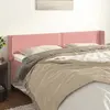 Image de vidaXL Tête de lit avec oreilles Rose 163x16x78/88 cm Velours