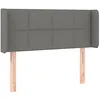 Image de vidaXL Tête de Lit avec Oreilles Meuble de Chambre à Coucher Accessoire de Lit Simple Tête de Cadre de Lit Intérieur Gris Foncé 83x16x78/88 cm Tissu