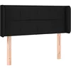 Image de vidaXL Tête de Lit avec Oreilles Meuble de Chambre à Coucher Accessoire de Lit Simple Tête de Cadre de Lit Intérieur Noir 83x16x78/88 cm Tissu