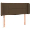 Image de vidaXL Tête de Lit avec Oreilles Meuble de Chambre à Coucher Accessoire de Lit Simple Tête de Cadre de Lit Intérieur Marron Foncé 93x16x78/88 cm Tissu