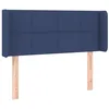 Image de vidaXL Tête de Lit avec Oreilles Meuble de Chambre à Coucher Accessoire de Lit Simple Tête de Cadre de Lit Intérieur Bleu 93x16x78/88 cm Tissu