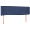 Image de vidaXL Tête de Lit avec Oreilles Meuble de Chambre à Coucher Accessoire de Lit Double Tête de Cadre de Lit Intérieur Bleu 147x16x78/88 cm Tissu