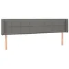 Image de vidaXL Tête de Lit avec Oreilles Meuble de Chambre à Coucher Accessoire de Lit Double Tête de Cadre de Lit Intérieur Gris Foncé 163x16x78/88 cm Tissu