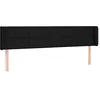 Image de vidaXL Tête de Lit avec Oreilles Meuble de Chambre à Coucher Accessoire de Lit Double Tête de Cadre de Lit Intérieur Noir 163x16x78/88 cm Tissu