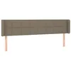 Image de vidaXL Tête de Lit avec Oreilles Meuble de Chambre à Coucher Accessoire de Lit Double Tête de Cadre de Lit Intérieur Taupe 163x16x78/88 cm Tissu