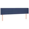 Image de vidaXL Tête de Lit avec Oreilles Meuble de Chambre à Coucher Accessoire de Lit Double Tête de Cadre de Lit Intérieur Bleu 183x16x78/88 cm Tissu