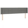 Image de vidaXL Tête de Lit avec Oreilles Meuble de Chambre à Coucher Accessoire de Lit Double Tête de Cadre de Lit Intérieur Gris Foncé 203x16x78/88 cm Tissu