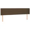 Image de vidaXL Tête de Lit avec Oreilles Meuble de Chambre à Coucher Accessoire de Lit Double Tête de Cadre de Lit Marron Foncé 203x16x78/88 cm Tissu