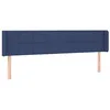 Image de vidaXL Tête de Lit avec Oreilles Meuble de Chambre à Coucher Accessoire de Lit Double Tête de Cadre de Lit Intérieur Bleu 203x16x78/88 cm Tissu