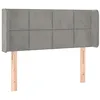 Image de vidaXL Tête de Lit avec Oreilles Meuble de Chambre à Coucher Accessoire de Lit Simple Tête de Cadre de Lit Intérieur Gris Clair 83x16x78/88 cm Velours