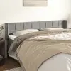 Image de vidaXL Tête de lit avec oreilles Gris clair 163x16x78/88 cm Velours