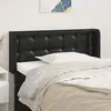 Image de vidaXL Tête de lit avec oreilles Noir 93x16x78/88 cm Similicuir