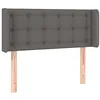 Image de vidaXL Tête de Lit avec Oreilles Meuble de Chambre à Coucher Accessoire de Lit Simple Tête de Cadre de Lit Intérieur Gris 93x16x78/88 cm Similicuir