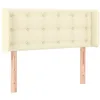 Image de vidaXL Tête de Lit avec Oreilles Meuble de Chambre à Coucher Accessoire de Lit Simple Tête de Cadre de Lit Intérieur Crème 103x16x78/88 cm Similicuir