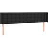 Image de vidaXL Tête de Lit avec Oreilles Meuble de Chambre à Coucher Accessoire de Lit Double Tête de Cadre de Lit Intérieur Noir 183x16x78/88 cm Similicuir
