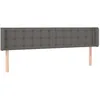 Image de vidaXL Tête de Lit avec Oreilles Meuble de Chambre à Coucher Accessoire de Lit Double Tête de Cadre de Lit Intérieur Gris 183x16x78/88 cm Similicuir