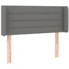 Image de vidaXL Tête de Lit avec Oreilles Meuble de Chambre à Coucher Accessoire de Lit Simple Tête de Cadre de Lit Intérieur Gris Foncé 83x16x78/88 cm Tissu