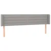 Image de vidaXL Tête de Lit avec Oreilles Meuble de Chambre à Coucher Accessoire de Lit Double Tête de Cadre de Lit Intérieur Gris Clair 163x16x78/88 cm Tissu