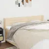 Image de vidaXL Tête de lit avec oreilles Crème 163x16x78/88 cm Tissu