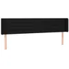 Image de vidaXL Tête de Lit avec Oreilles Meuble de Chambre à Coucher Accessoire de Lit Double Tête de Cadre de Lit Intérieur Noir 183x16x78/88 cm Tissu